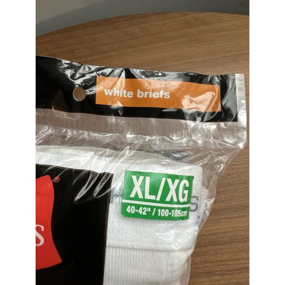 New Old Stock- Hanes Underwear White Mens Briefs Sz XL‎ 40-42 3-pack 2010